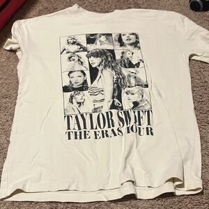 Taylor Swift Cream Tee with Black Tour Graphic